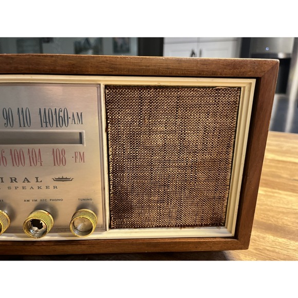 Vintage Antique Admiral  Radio Wood Dual Speaker Y3921 Working But Could Use TLC - Picture 4 of 13